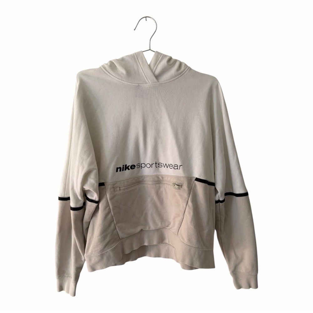 Nike Sportswear Hoodie Womens Medium White/Tan Athletic Pullover Limited Edition